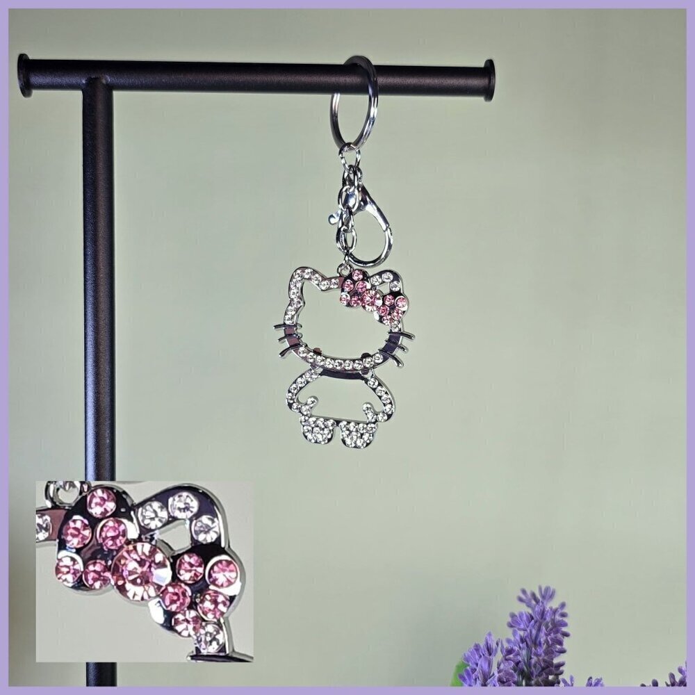 Hello Kitty‎ Rhinestone Bag Charm / Keychain (NWOT)